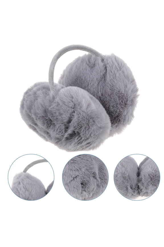 Grey Winter Earmuffs for Women, 1-Pack Soft Warm Ear Covers, Comfortable Cold Weather Sports Accessories