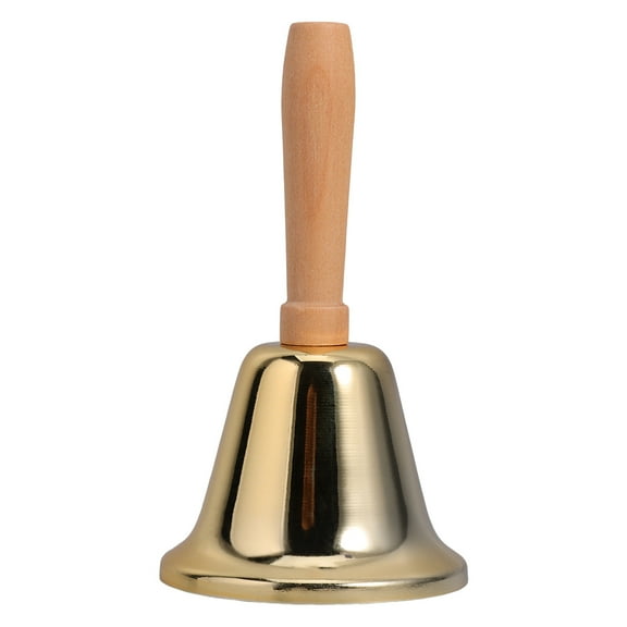 HOOWIFFY Golden Hand Bell, Iron and Wood, Clear Ring for Kitchen