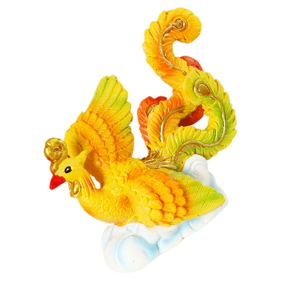 HOOWIFFY Golden Phoenix Resin Figurine for Cake Decoration and Dessert Table