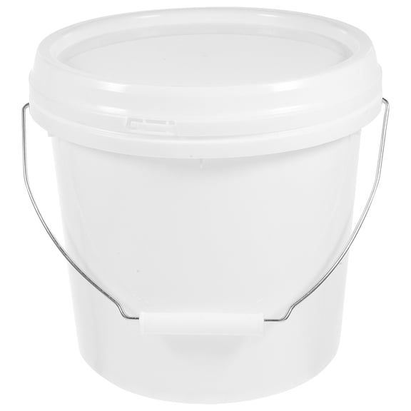 HOOWIFFY Durable White Paint Storage Bucket with Handle for Mixing, Storing, and Transporting Paint Supplies