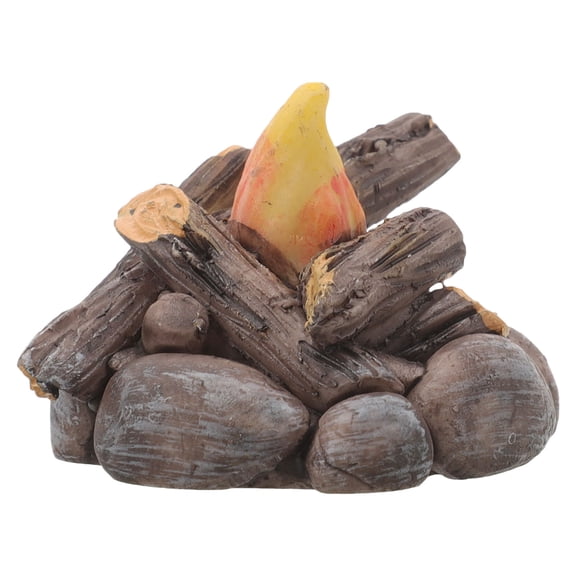 HOOWIFFY Resin Miniature Bonfire Model Garden Accessory Decorative Outdoor Patio Ornament 4x4x3 cm