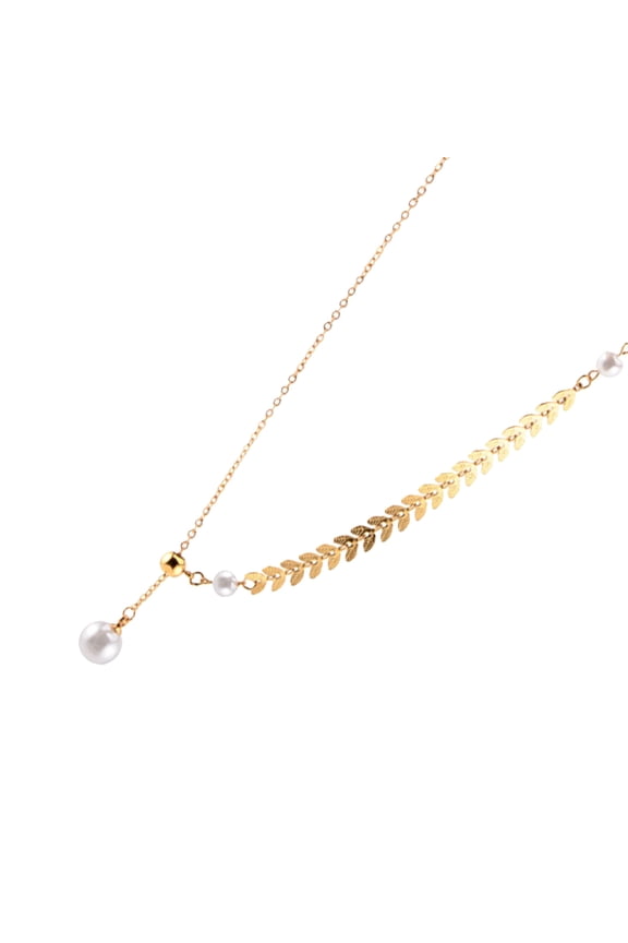 Women's Elegant Wheat Design Necklace Stylish Fashion Jewelry Accessory for Daily Wear