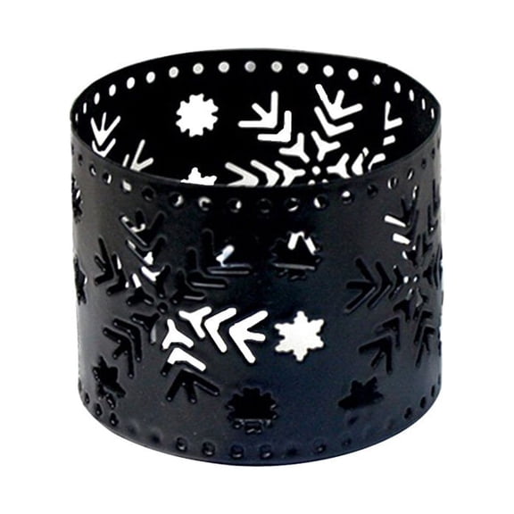 HOOWIFFY Snowflake Metal Candle Holder Decorative Iron Lantern for Home Office Hotel Use 1 Set