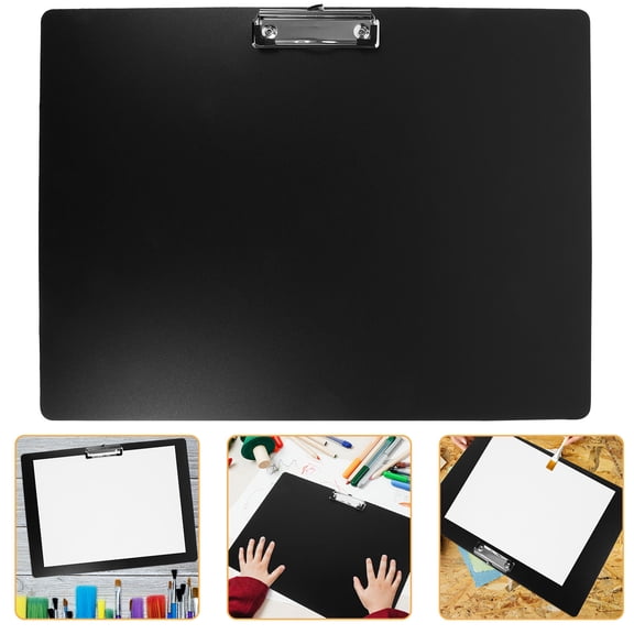 HOOWIFFY File Folder Board Clip Drawing Clipboard Plastic Black Students College Use 1Pcs