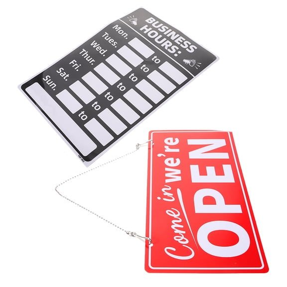 HOOWIFFY 1Set Business Open Closed Sign with Erasable Feature and PVC Material in Assorted Colors for Storefront