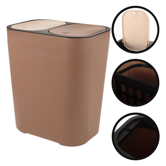 HOOWIFFY Kitchen Garbage Can Dry and Wet Separation Coffee PP 1Pack