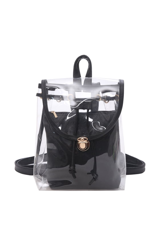 Candy Color Backpack Pink PVC 1Pcs 7.9X3.9X10.2In