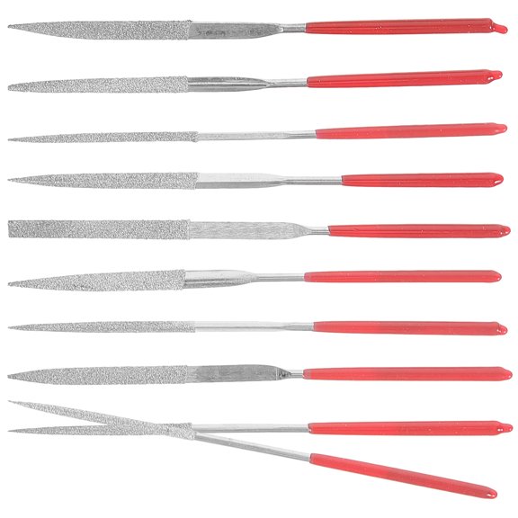 HOOWIFFY 1Set Compact Precision File Set for Jewelry Metal Glass Wood and Stone Craft Red