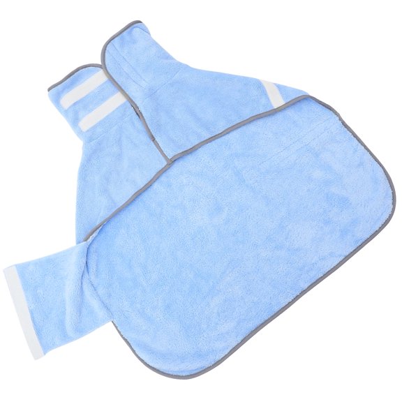 HOOWIFFY Pet Absorbent Bathrobe Sky-Blue Coral Fleece Quick Drying for Daily Use 1Pc