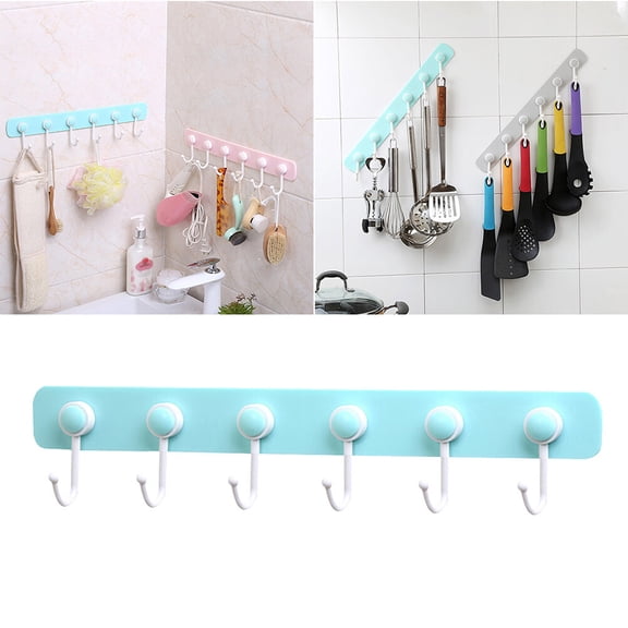 HOOWIFFY 1Set Door Hooks Shape Adhesive Wall Mounted Hanger No Drilling Required Homeowners