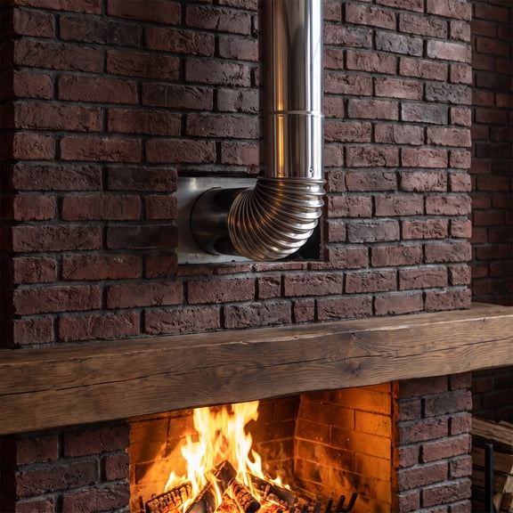 HOOWIFFY Stainless Steel Chimney Pipe Kit for Home Fireplaces and Wood Stoves Plated Silver Easy Install