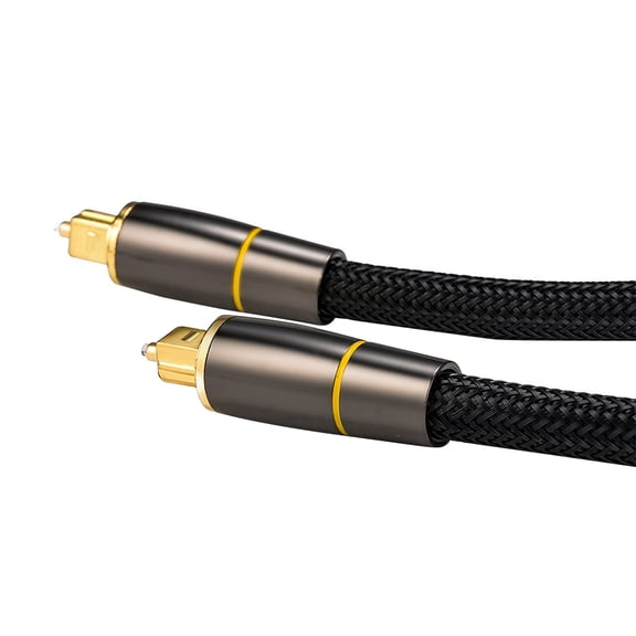 HOOWIFFY 1Set Fiber Audio Cable with Gold Plated High-density Weaving Mesh Shielding Layer 200Cm