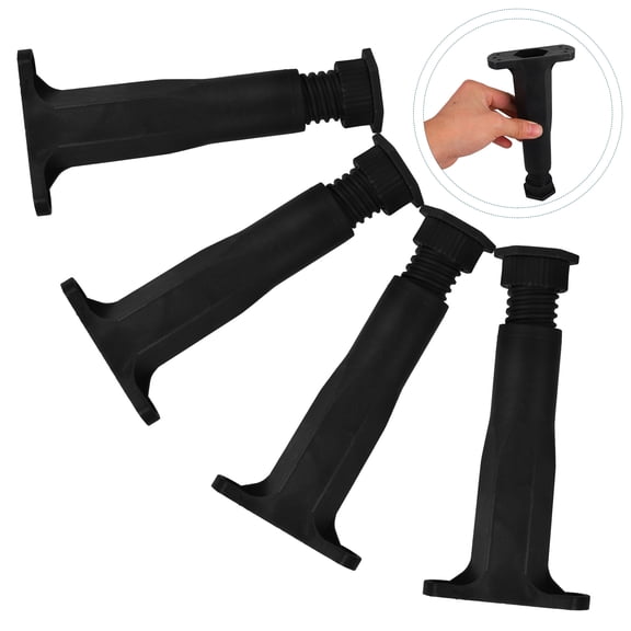 HOOWIFFY 1Set Black Adjustable Height Bed Support Legs Easy Install for Home Furniture