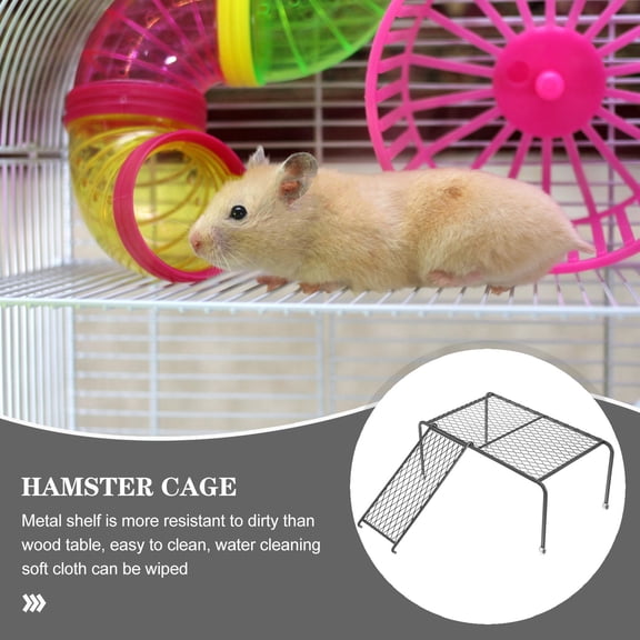 HOOWIFFY 1Set Hollow-Out Chicken Coop Rack Black Metal Platform for Stable Feeder Shelf