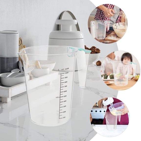 HOOWIFFY Professional Bakers Measuring Cup with Anti-Scald Handle, Transparent Design for Home and Kitchen Use
