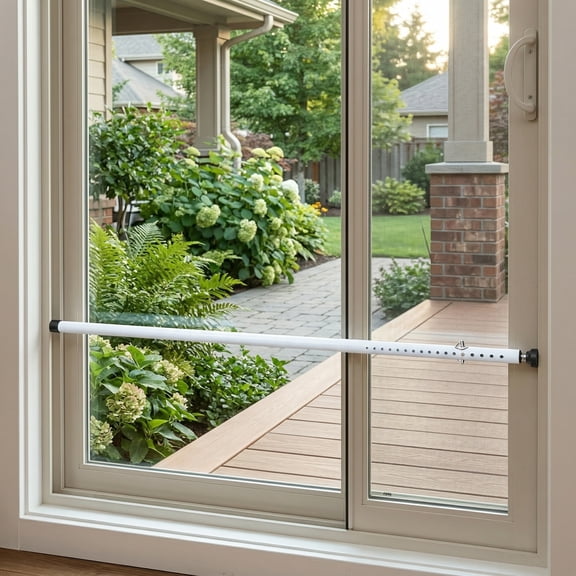 HOOWIFFY 1Set No Drill Retractable Door and Window Security Bar with Steel Construction