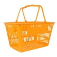 thumbnail image 1 of HOOWIFFY Portable Plastic Shopping Basket with Handles, Orange, 15.35 x 10.24 x 8.46 Inches, Lightweight and, 1 of 8