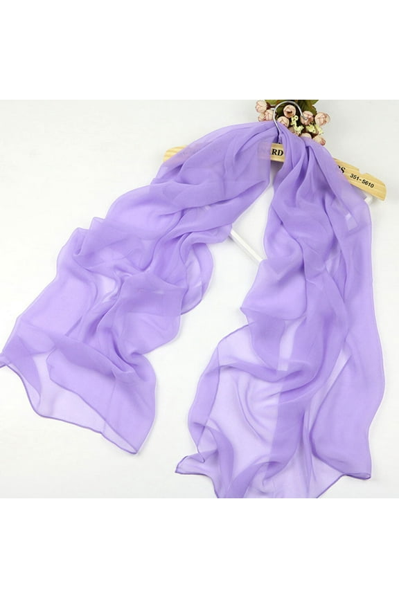 Purple Sunscreen Scarf Made with Comfortable Polyester Fiber Stylish Dual Scarf