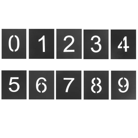 HOOWIFFY 1Set Reusable Door Number Stencils Black for Painting Address and Mailbox Numbers