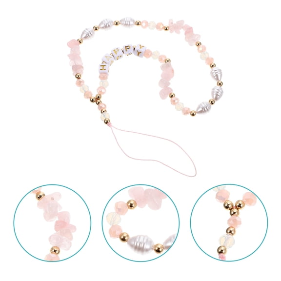 HOOWIFFY 1Set Round Synthetic Material Mobile Pendant Charm Lanyard For Everyday Use