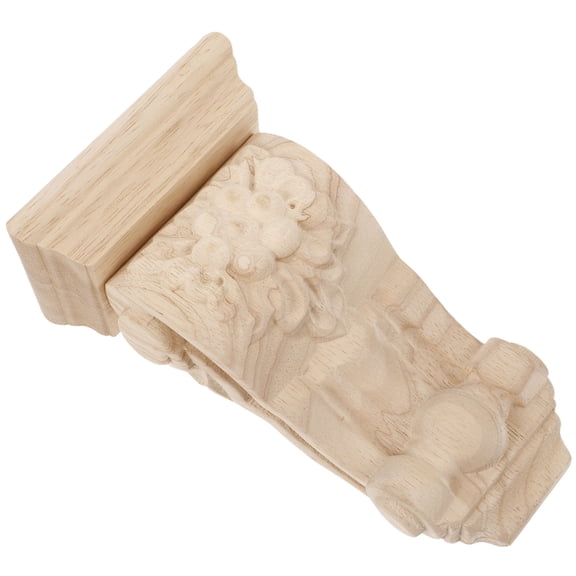 HOOWIFFY Decorative Carved Wood Corbel in Khaki for Interior Home Design, 1 Piece, 7.09 x 3.94 x 2.36 Inches