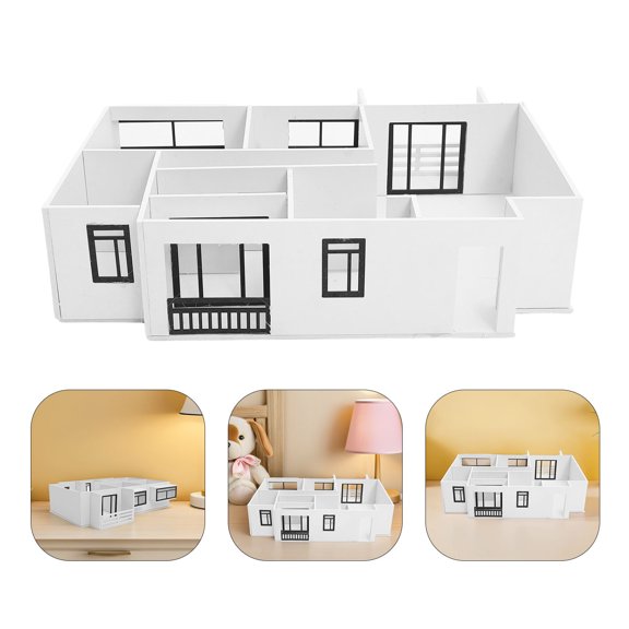 HOOWIFFY 1Set Unfinished House Model Kit for Architecture Crafting with Sand Table Materials and Scale Model Tools