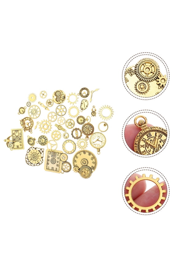 Metal DIY Accessories Golden Steampunk Gears for Jewelry Making 1Set