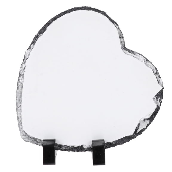 HOOWIFFY Heart Shape White Limestone Photo Frame for Tabletop Display 1Set