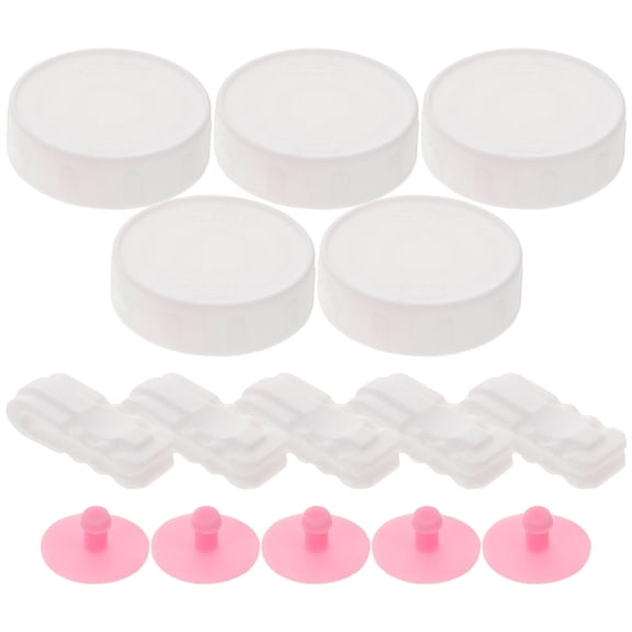HOOWIFFY White Silicone Vacuum Bag Seals for Home Storage and Organization, Reusable Plastic Seal Set for Freshness