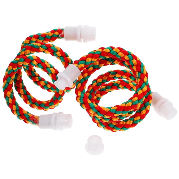 HOOWIFFY 2Pcs Bird Rope Perch Cotton Rope Stand Bar for Parrot Climbing Chewing and Swing
