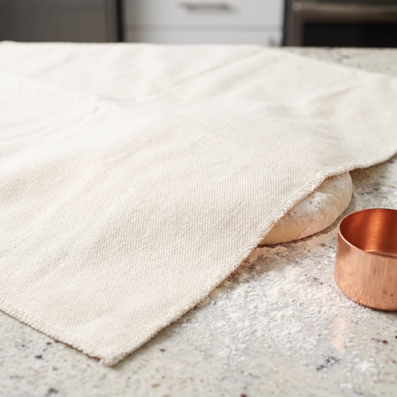 HOOWIFFY 2-Pack Reusable Linen Dough Proofing Cloths in Beige for Bread Rising, Baking, and Artisan Bread Making