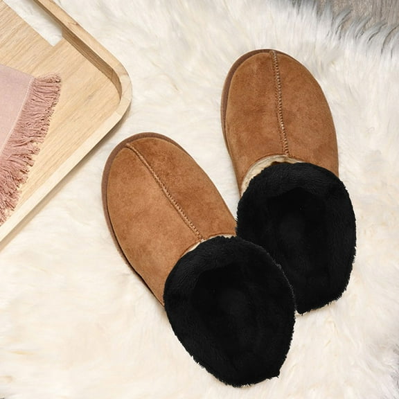HOOWIFFY 2Pairs Cozy Removable Winter Shoe Liners for Clogs with Plush Cotton Washable Black
