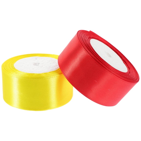 HOOWIFFY 2 Rolls Red Polyester Craft Ribbon for Holiday Decorations, Wrapping, Party Supplies, and Event Decorations