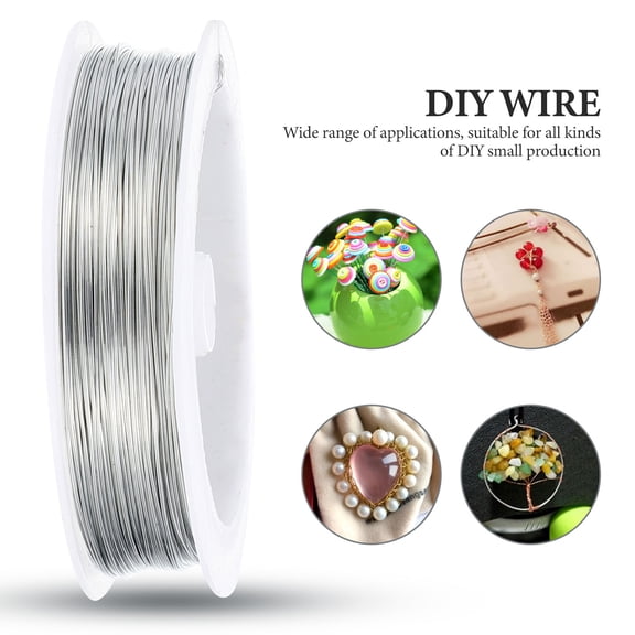 HOOWIFFY Plated Silver Galvanized Iron Wire for Jewelry Beading and DIY Crafts