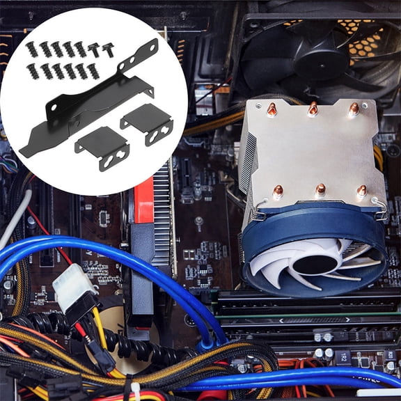 HOOWIFFY Black Metal Radiator Fan Mounting Kit Compatible with PC Cooling Fans and Radiators for Enhanced Cooling Performance