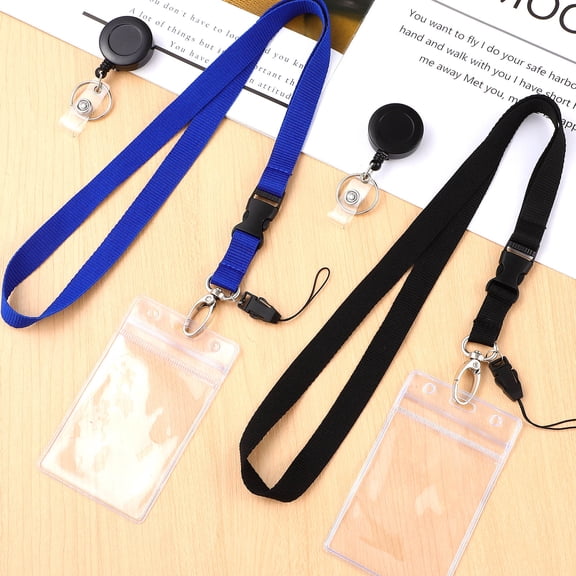 HOOWIFFY PVC ID Card Holder Badge Set, Assorted Colors, Easy to Insert, 2-Pack for Office, Work, Events, and Everyday Use