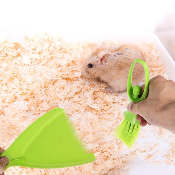HOOWIFFY 2-Pack Mini Handheld Dustpan and Brush Set, PVC Material, Perfect for Cage Cleaning and Small Area Dust Removal