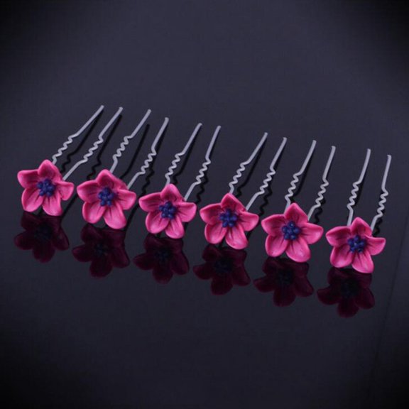 HOOWIFFY 20 Pcs Flower Hair Pin Resin Bride Hair Fork for Braid Styling