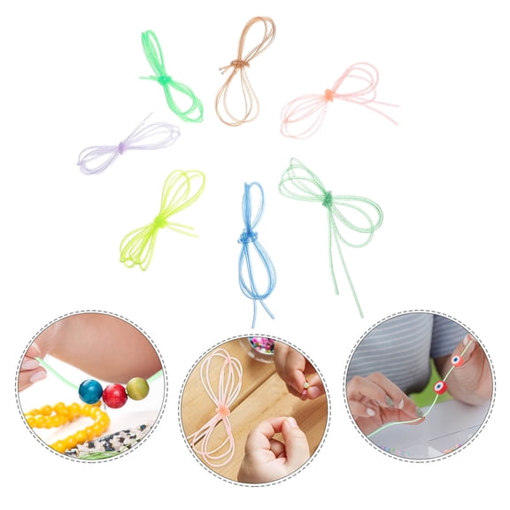 HOOWIFFY 200Pcs Clear Glitter Hollow Craft String Flexible Plastic Rope for Bracelet and Necklace Making