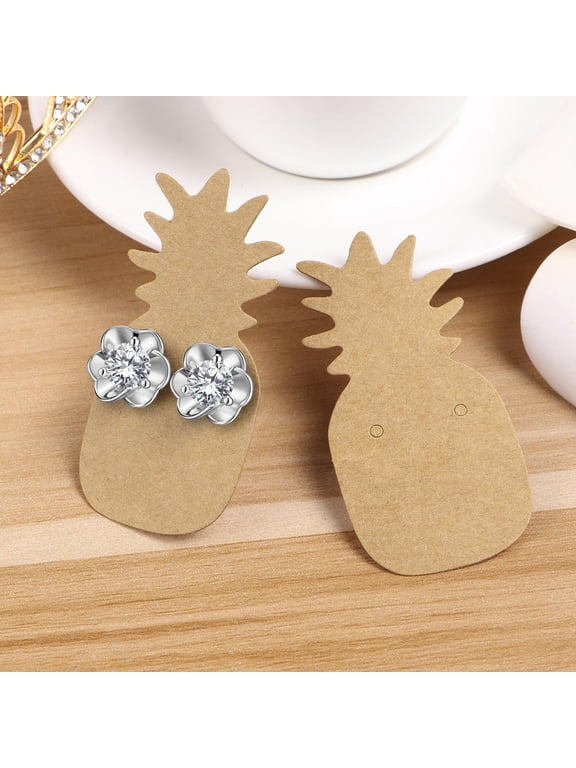 Kraft Paper Earring Display Cards Light Brown for Jewelry Accessories 200Pcs