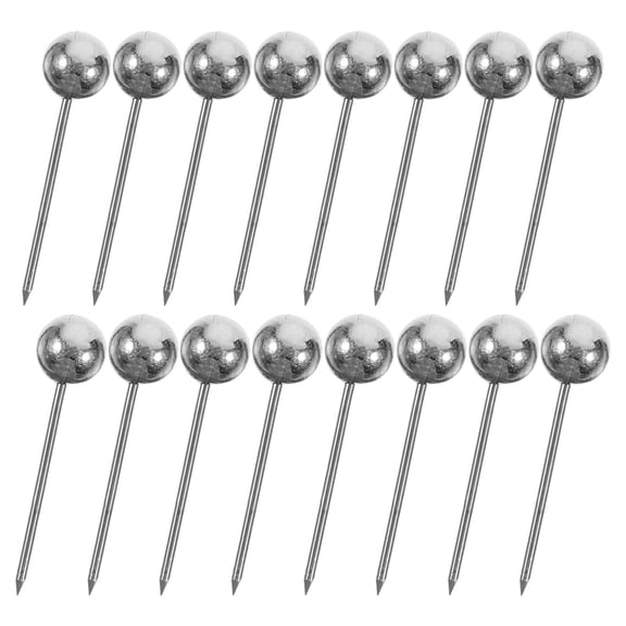 HOOWIFFY Push Pins Silver 200Pcs 0.6In Round Head Plastic Stainless Steel
