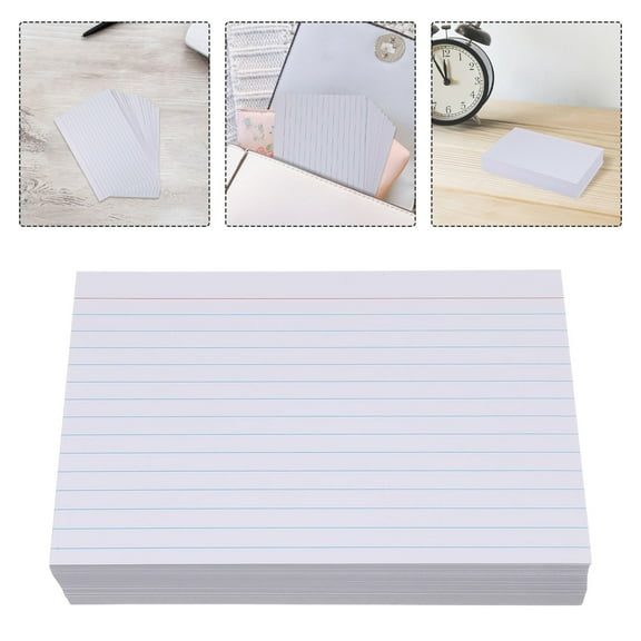 HOOWIFFY Multi-Color Lined Study Index Cards for Students, 200 Pieces, and Portable Flashcards for Learning