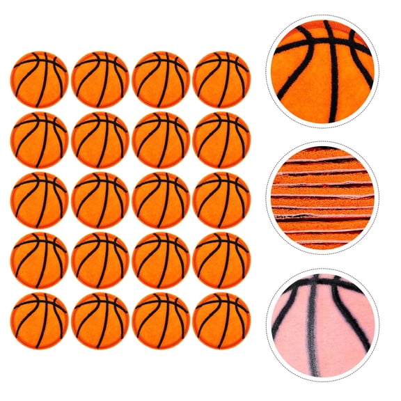 HOOWIFFY 20Pcs Multipurpose Orange Basketball Patch for Clothing Repair and Decor