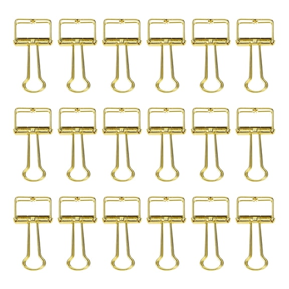 HOOWIFFY 20Pcs Portable Gold Office Supplies Multi Function Binder Clips for Organizing