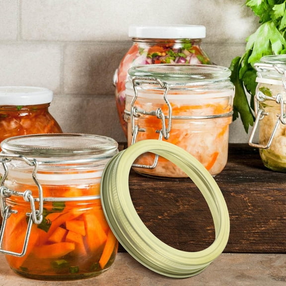 HOOWIFFY 20Pcs Golden Canning Jar Screw Lid Bands For Regular Mouth Jars Suitable For Food Preserving