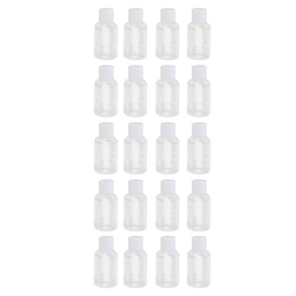 HOOWIFFY 20Pcs Travel Empty Bottles with Clamshell Caps Transparent Leak Proof Dispenser Containers