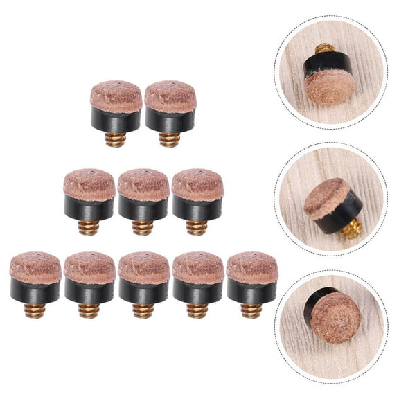 HOOWIFFY Cue Tips Screw-on Accessories Brown 20Pcs Billiard Supplies