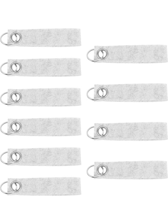 20pcs DIY Felt Keychains Blank Metal Felt Craft for Bags Wallets