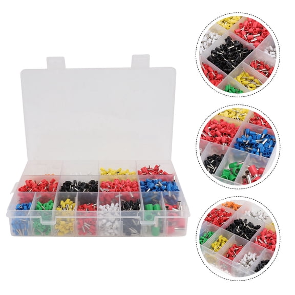 HOOWIFFY 2120Pcs Assorted Color Copper Tube Crimp Connectors Electrical Terminals with Tin Plating