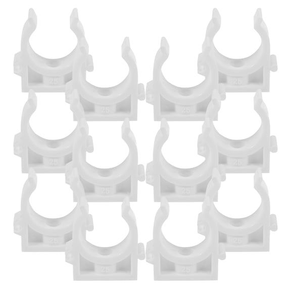 HOOWIFFY 24Pcs Durable White PVC Water Pipe Holders Pipe Clip Mounting Bracket for Home Use